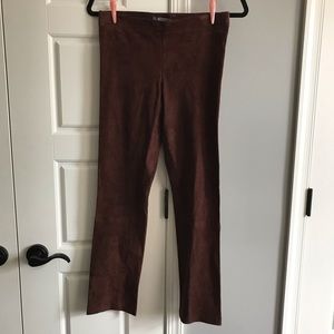 Vince Suede Leather Cropped Pant